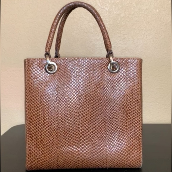 ✨Talbots Elegant Brown Snakeskin Satchel Tote Handbag✨LIKE NEW USED ONCE - Picture 7 of 8